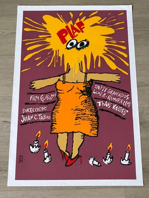 #ad #ad Cuban Silkscreen movie poster.20x30quot;handmade art.Plaf.Woman gets egg in face $99.00