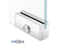 FHC 2-1/2" Square Patch Rail 9-1/2" Long Lock for 1/2" Glass Stainless