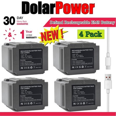 4-Pack Defend Rechargeable 7000mAh Battery for TACTACAM Cellular Security Camera