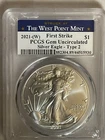 2021W Silver Eagle West Point Mint First Strike PCGS Gem Uncirculated Type 2