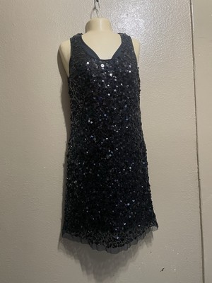 Kay Celine Black Sequin Mini Dress Look New Perfec Condition