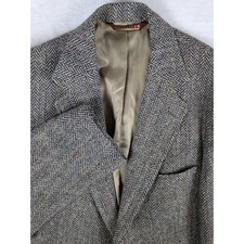 VTG Men Harris Tweed Blazer Jacket Nordstrom Herringbone Wool 40R READ