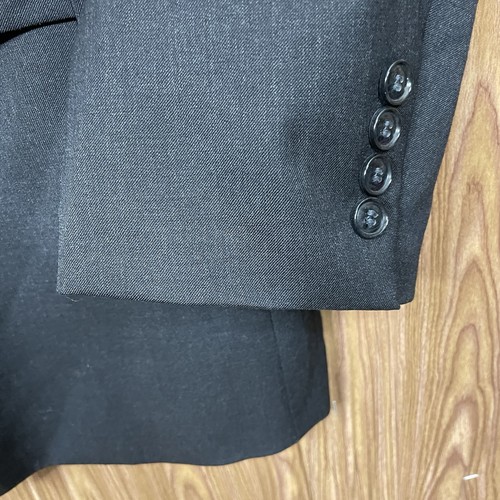 JNY Jones New York Blazer Jacket Mens 46L Slim Gray 100% Wool Three Buttons - Picture 3 of 15