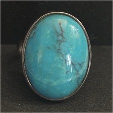 Sterling Silber 925 Ring, Zargenfassung, oval...