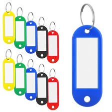 10 Pack Key Tags with Label Window, Hexagon Plastic Key Tags, 2.3in Tough Hex...
