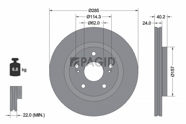 2X Pagid Bremsscheibe 56373NC FüR Suzuki Swift 5 AZ Sport A2L414 ZC33S Shvs-image
