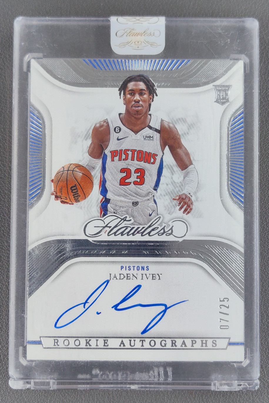 2022-23 Panini Flawless Jaden Ivey Rookie Auto RC /25 #RA-JIV Pistons