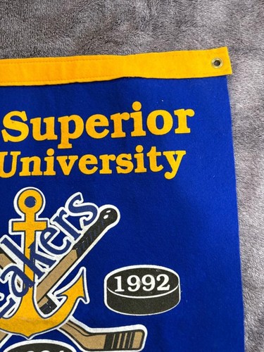 Lake Superior State University 3 Time NCAA Hockey National Champions Felt Banner - Picture 5 of 6