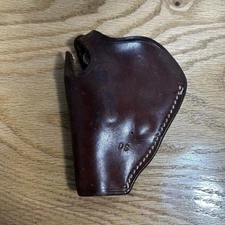 Vintage Jay-Pee Brown Leather Belt Holster for Small Revolver Belt Clip