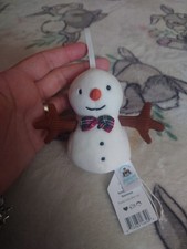 Jellycat Festive Folly Snowman Tree Decoration Plush Toy 10cm