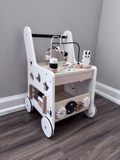 Wooden Baby Walker Activity Cube   5-in-1 Montessori Learning Toy for Toddlers
