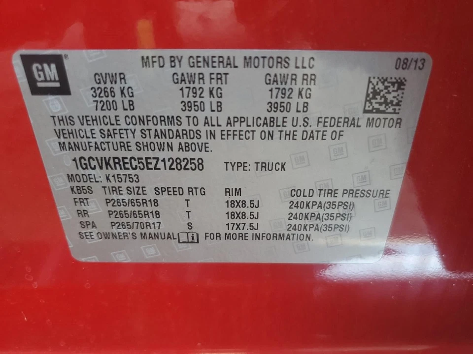 Used A/C Condenser fits: 2014 Chevrolet Silverado 1500 pickup 5.3L opt L83 Grade Foto 4 de 4