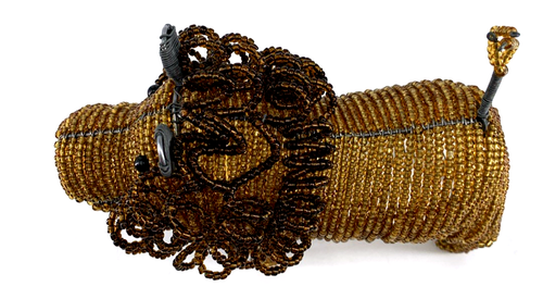 Beadworx Grass Roots Lion Sculpture Glass Beaded Metal Handmade African Jungle - Picture 6 of 7
