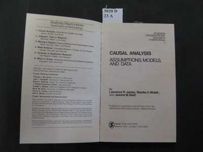 Causal analysis. Assumptions, models and data. James, Lawrence R.,  Mulaik Stanl