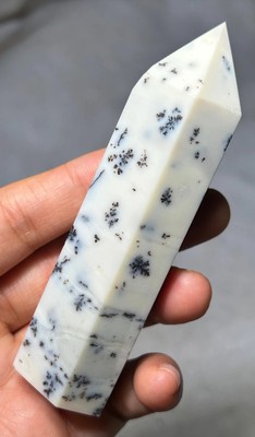 112g DENDRITIC OPAL Tower Point White Crystal Decoration Stone Collectors N836