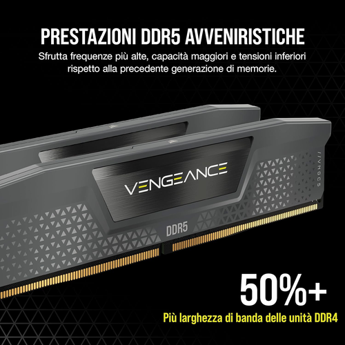 CORSAIR VENGEANCE DDR5 32GB (2X16Gb) DDR5 6000Mhz CL36 AMD EXPO Intel XMP Icue M - Foto 3 di 12