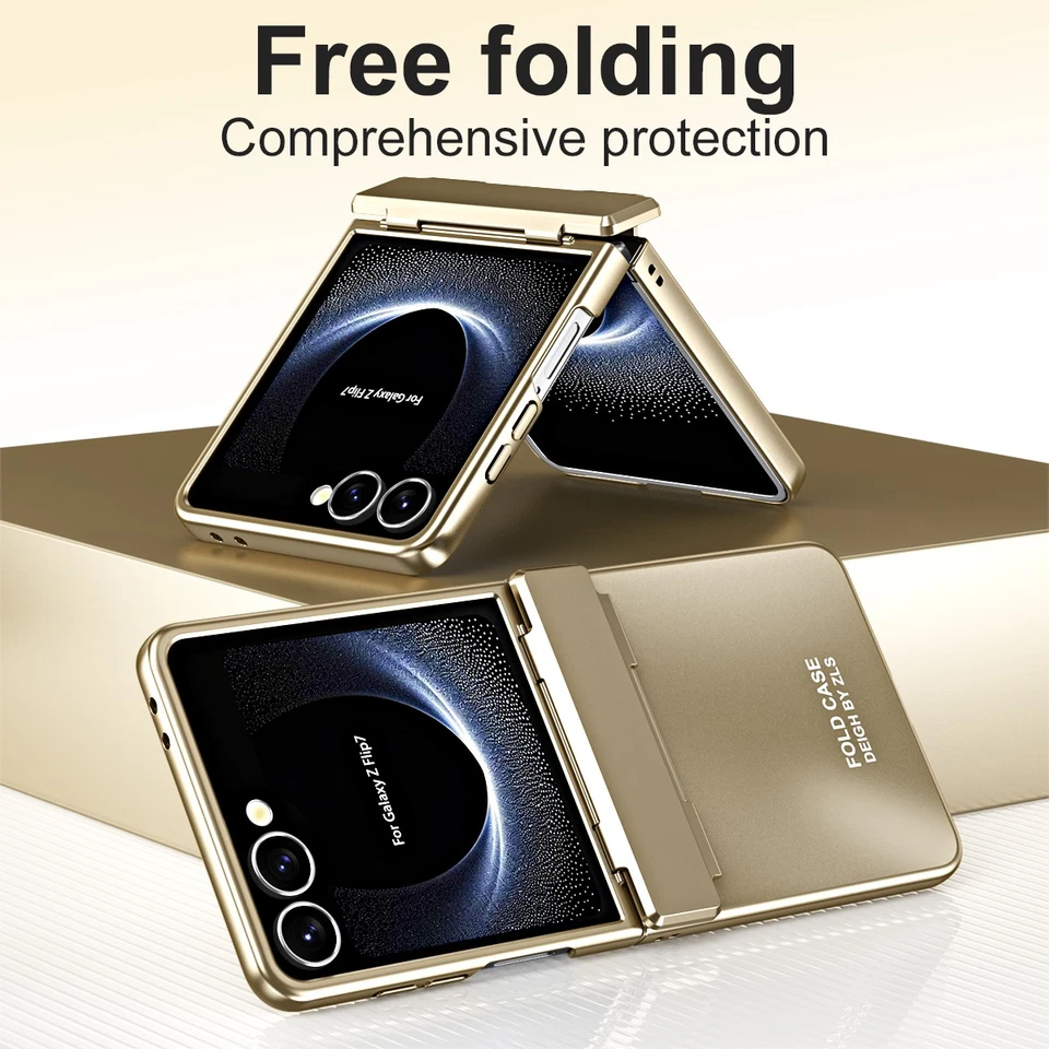 Para Samsung Galaxy Z Abatible 7/6/5/4/3 Enchapado PC Estuche Bisagra Protección Delgada Cubierta Foto 3 de 4