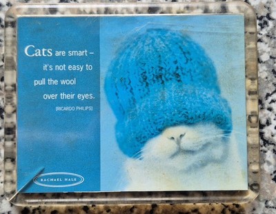 Katzen sind schlau Es ist nicht einfach, die Wolle über die Augen zu ziehen Kühlschrankmagnet