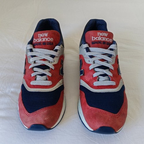 New Balance 997 USA Made Trainers Encap UK 10 EU 44.5 Suede/Mesh Red Navy Silver - Picture 4 of 24