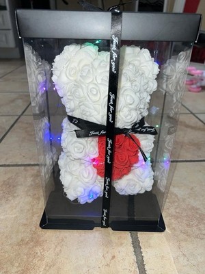 Flower Floral Foam Rose Teddy Bear For A Romantic  Day Comes with lights 
