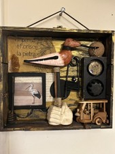 Assemblage Art HandMade Unique Piece 35 cm 31 cm vintage objects ooak abstract 