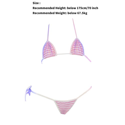 Women Set Nightwear Swimsuit Extreme Lingerie No Padding Clubwear Striped Adult - Picture 30 of 34