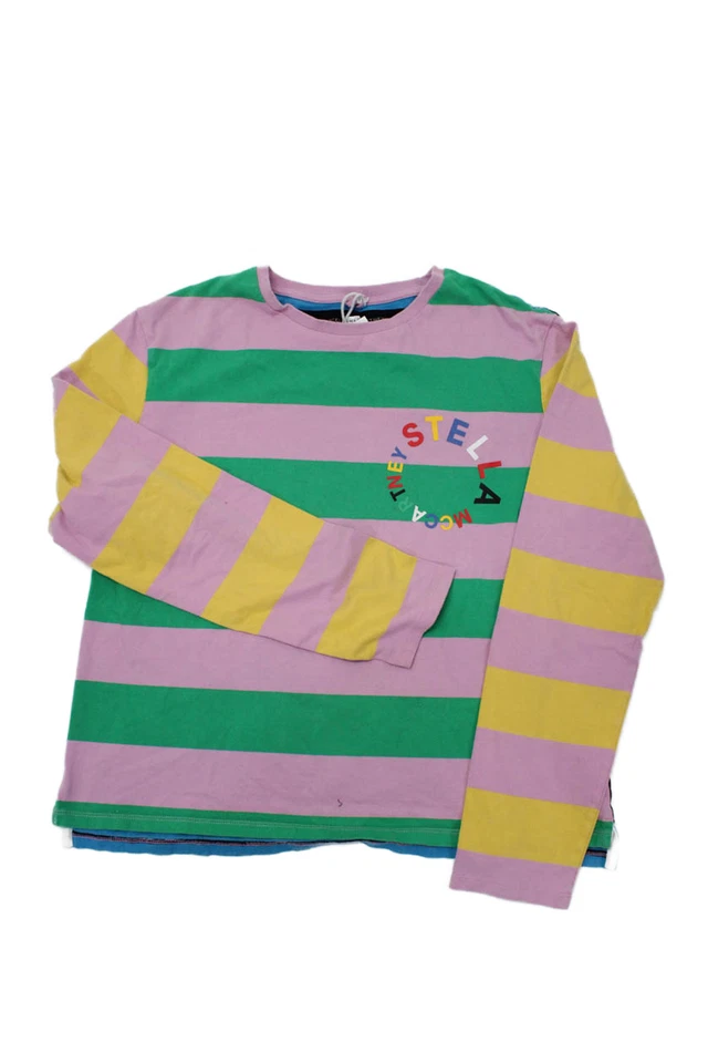 Top Stella McCartney Niños Niñas Algodón Rayas Cuello Redondo Manga Larga Rosa Talla 14Y Foto 2 de 4