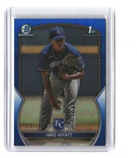 Hiro Wyatt #/150 2023 Bowman Draft Chrome Blue Refractor