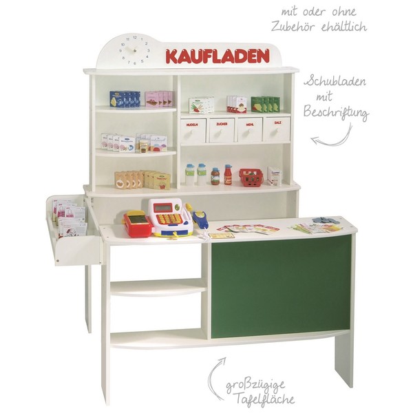 Roba Kids Verkaufsstand Kaufmannsladen Inkl. ZubehöR Holz Weiß-image