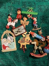 Vintage Lot Of Mixed Wooden Christmas Ornaments