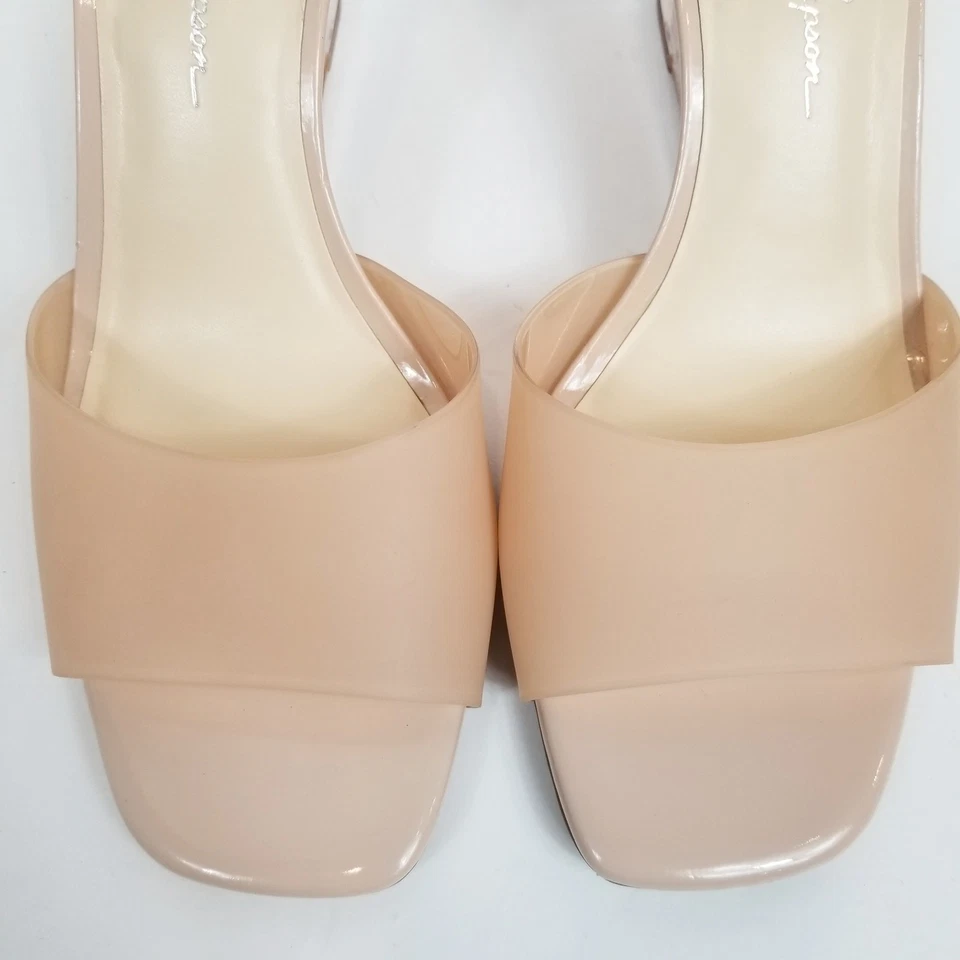 Sandalias Jessica Simpson Merlote Lucite tacón de cuña nude talla 9 Foto 4 de 4