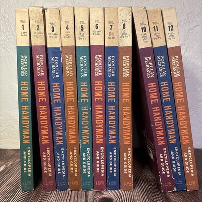 1961 Popular Mechanics Home Handyman Illustrated Encyclopedia Volumes 1-8, 10-12
