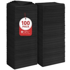 Orighty Black Microfiber Cleaning Cloth, 100 Pack Highly Absorbent Cleaning S...
