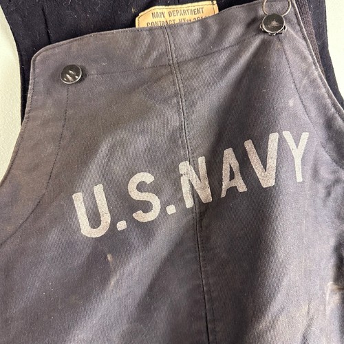 Salopette militare vintage anni 40 seconda guerra mondiale US Navy Blue Deck Babs USN Medium **LEGGI** - Foto 4 di 13