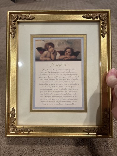 Vintage Engel Cherubs der Sixtinischen Kapelle Erich Lessing 1993 Passepartout gerahmter Druck