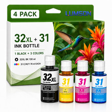 32XL 31 Ink Refill 4-Pack for HP Ink Tank 415 416 418 419 5101 5102 6100 7301