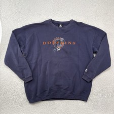 Vintage MIAMI DOLPHINS Starter Embroidered Sweatshirt Size XXL V Neck Spellout