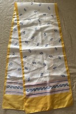 Scarf 54-1/2  Yellow And White With Blue Anchors
