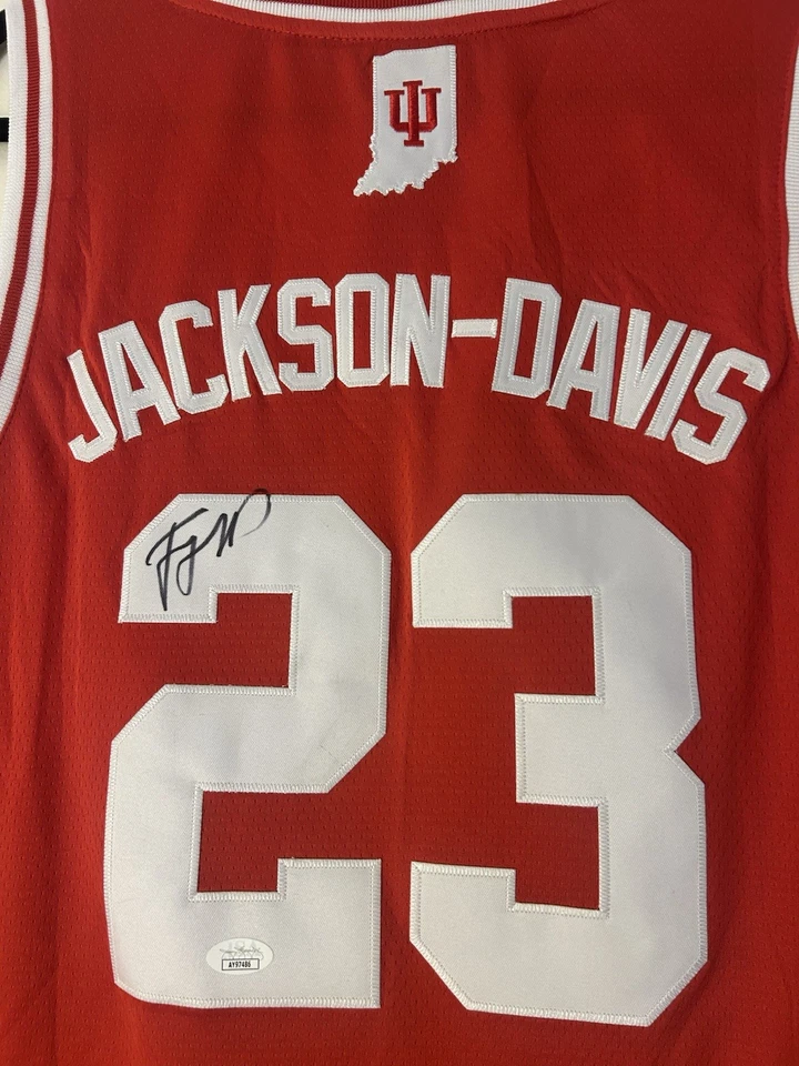 Camiseta deportiva firmada por Trayce Jackson Davis de Indiana Hoosiers autografiada certificado de autenticidad JSA Foto 2 de 4
