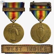 WW1 U.S. NAVY VICTORY MEDAL WEST INDIES CLASP BAR WWI WORLD WAR 1 GREAT WAR   #2