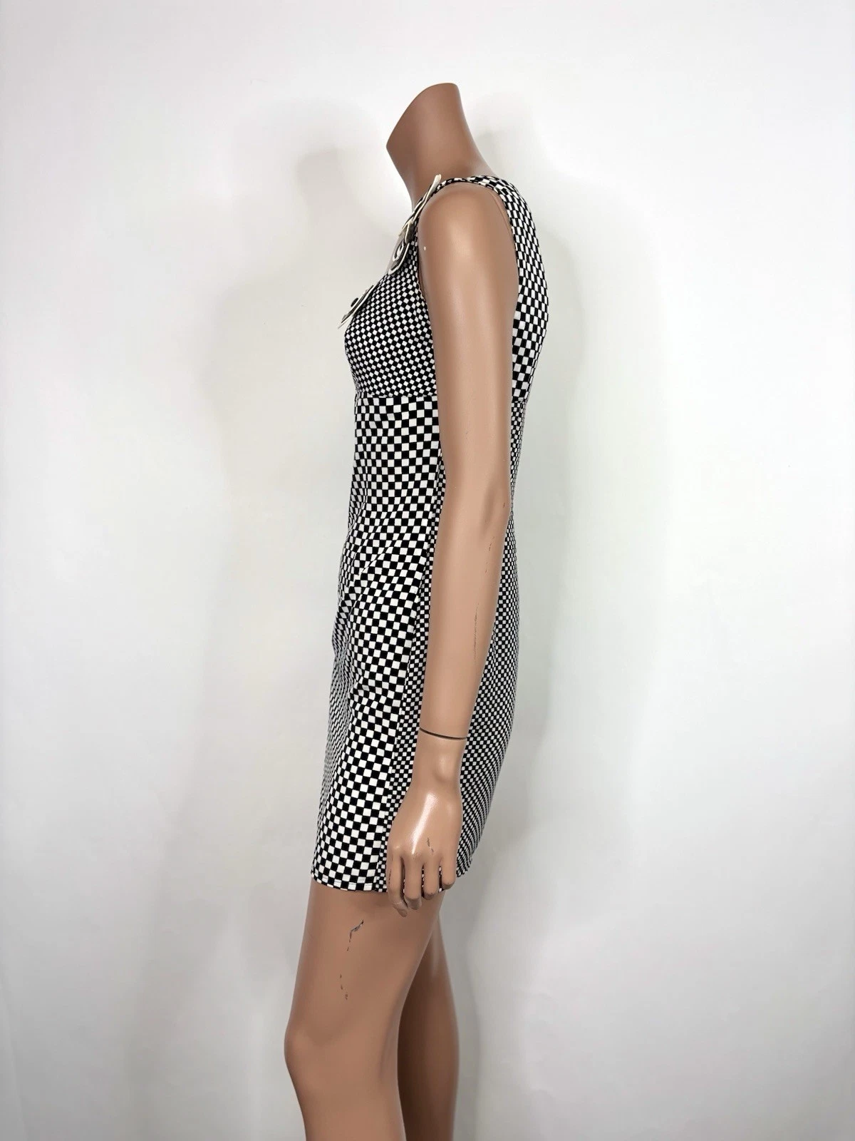 Abito vintage Moschino Jeans nero a quadri S 40