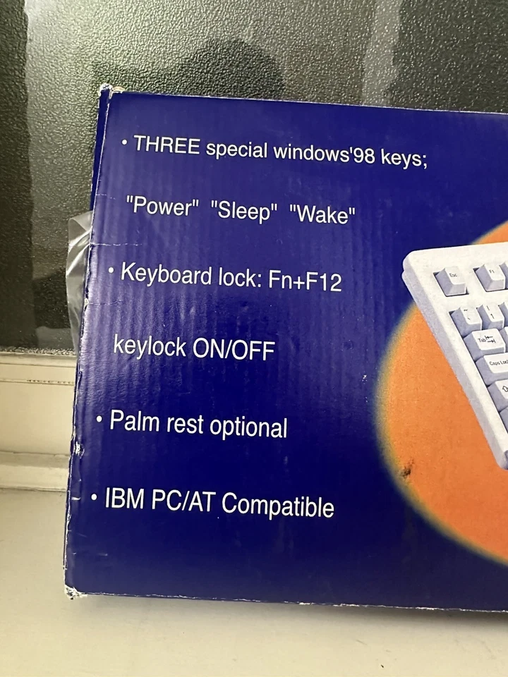 DELUX 108 Key English/Arabic Keyboard DLK-9812 New Deadstock 1997 Sealed - Image 2 of 4