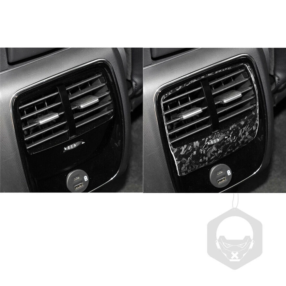 Tapicería de salida de aire acondicionado trasera de fibra de carbono forjada para Mustang Mach E 2021 Foto 2 de 4