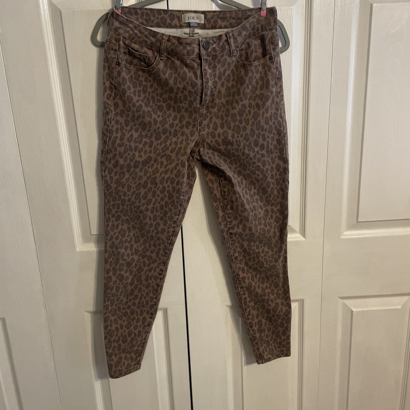 Jolt Juniors Leopard/Cheetah High Rise Skinny Jeans Size 9/29 Y2K Rock