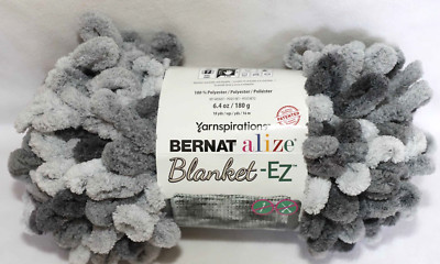 BERNAT ALIZE BLANKET EZ SLATE GRAY'S 100% POLYESTER YARN 18 YARDS