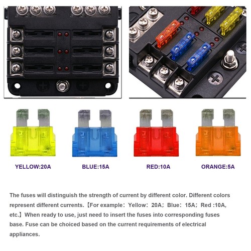 1PCS 6 Ways Blade Fuse 32V Car Boat Fuse Box Holder W/ Power Panel Board Camper - Picture 5 of 18