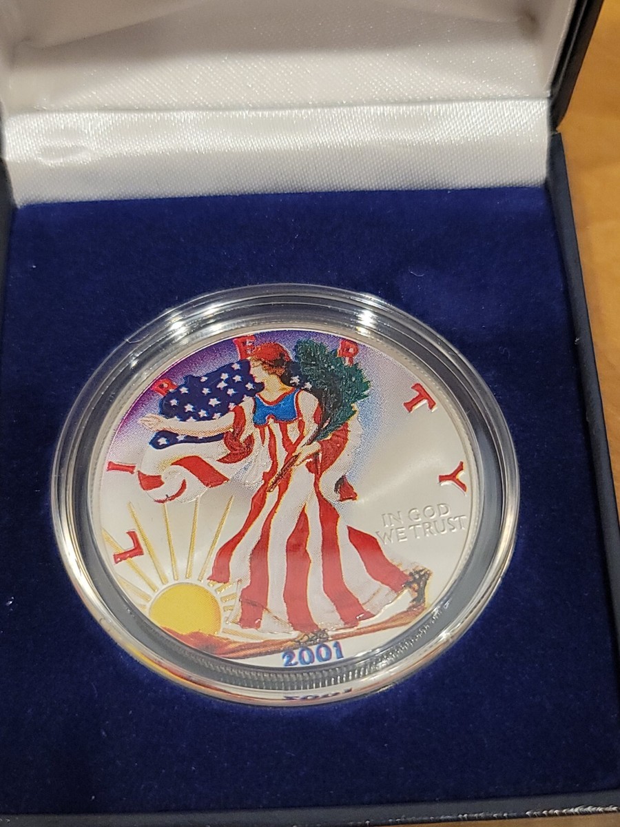 2001 American Silver Eagle Dollar Uncirculated Liberty Full
