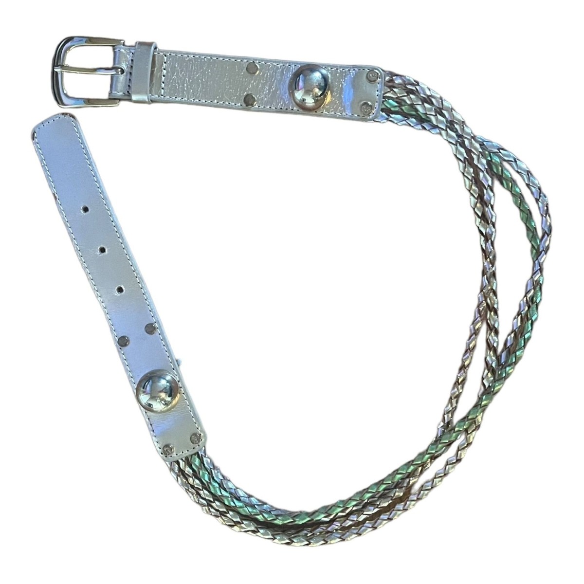 Diane von Furstenberg DVF Braided Studded Leather Belt Small  display picture 2