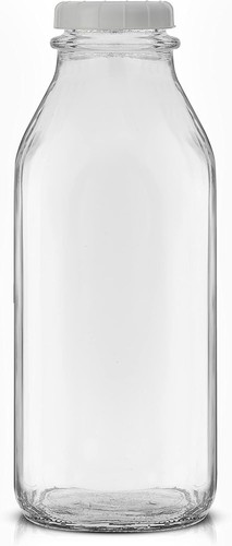 Joyjolt Glass Milk Bottles with Lids and Pourer – 32 Oz, 3 Pack Airtight Heavy - Picture 8 of 8