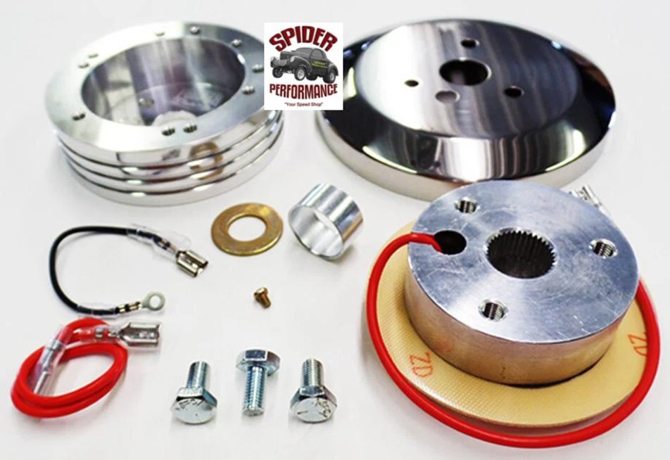 1970-1987 Dodge wood steering wheel 14" BLACK WIDOW - Image 4 of 4